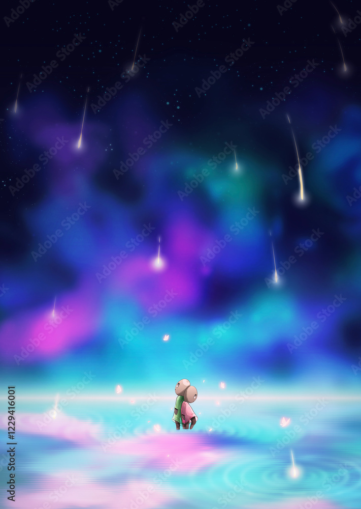 Naklejka premium We will be together in the stars at the sky