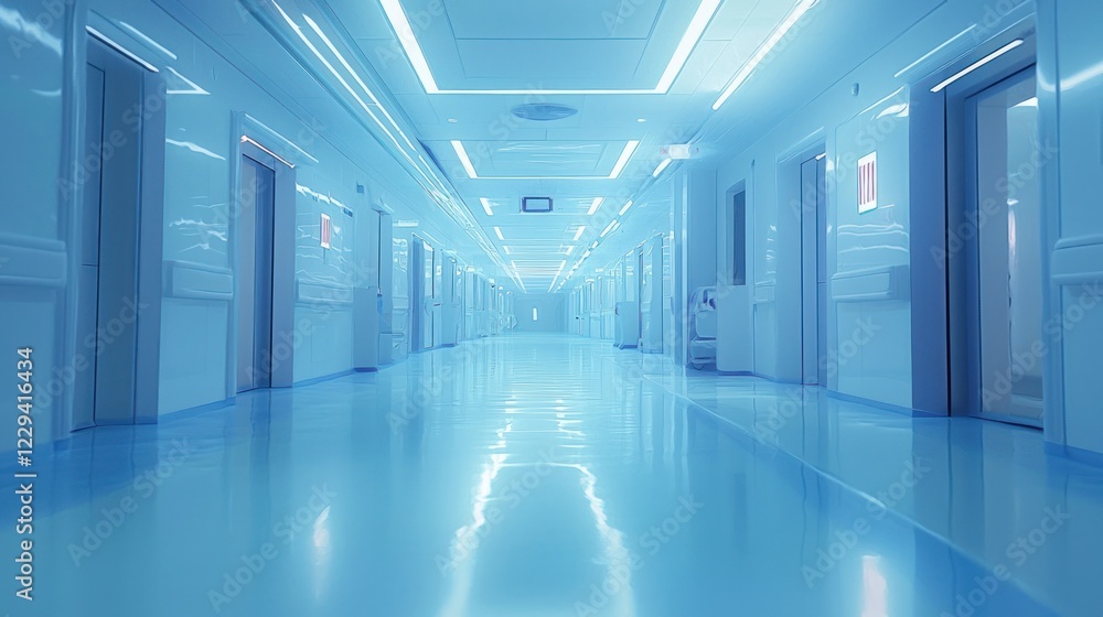 Sterile Serenity: A Modern Hospital Corridor Sterile Serenity: A Modern Hospital Corridor