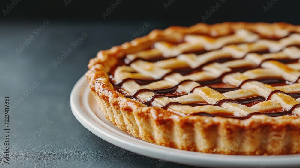 Pie day concept. Close Up of Homemade Pie with Pi Digits Decorative Design Pie day concept. Close Up of Homemade Pie with Pi Digits Decorative Design