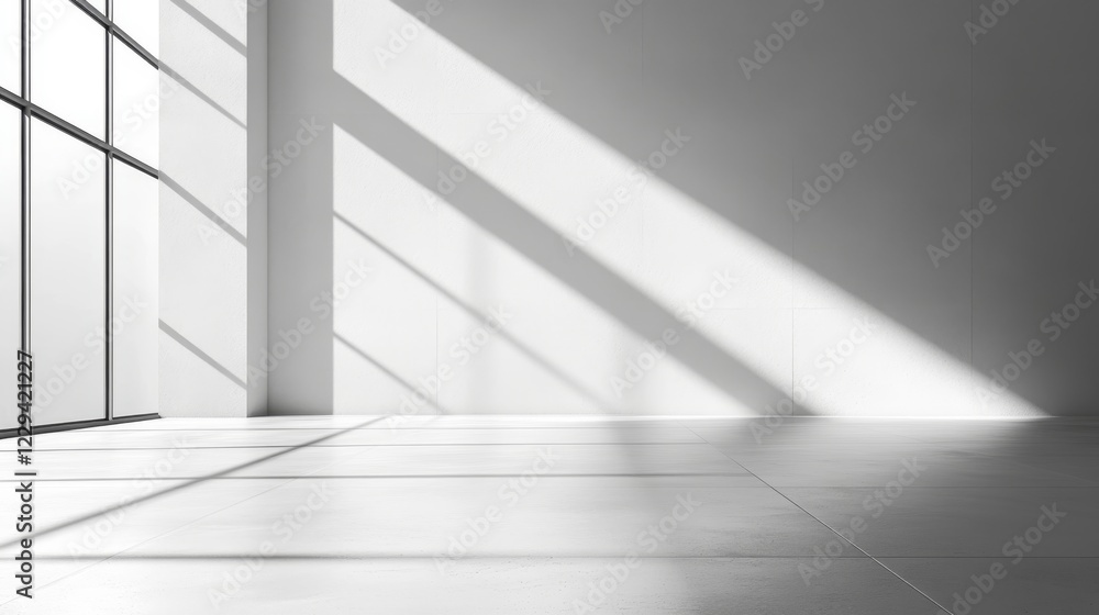 Minimalist interior design with soft shadows modern space photography bright atmosphere perspective Minimalist interior design with soft shadows modern space photography bright atmosphere perspective