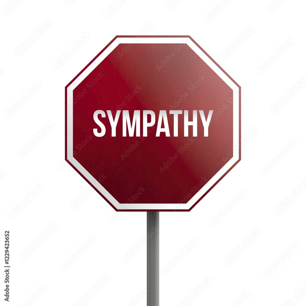 Sympathy, red sign isolated on white background Sympathy, red sign isolated on white background