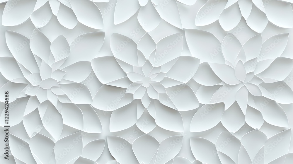 White paper flower pattern background, ideal for design projects or website textures White paper flower pattern background, ideal for design projects or website textures