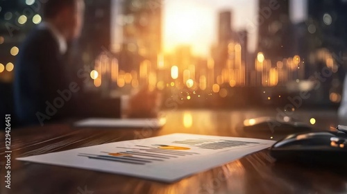 Stockholders Meeting in Progress with Documents and City View