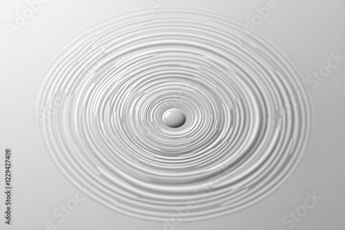 Wallpaper Mural Abstract white ripples radiating from a central sphere on a smooth gray background. Minimalist design concept emphasizing balance and calm. Ai generative Torontodigital.ca