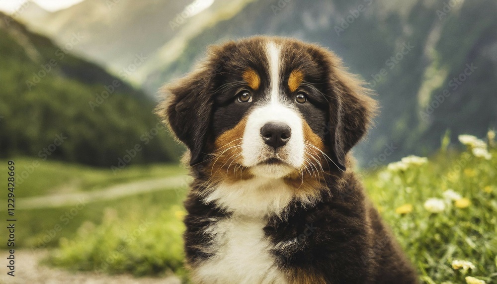 Pets, Dog, Bernese Mountain Dog, Puppy, AI-generated, AI generated Pets, Dog, Bernese Mountain Dog, Puppy, AI-generated, AI generated