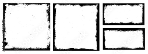 Grunge Frame Rectangle and Square Vector Set