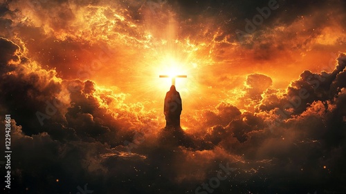 A serene and inspiring Christian background featuring Jesus Christ with a glowing light, symbolizing faith, hope, and divine love.

