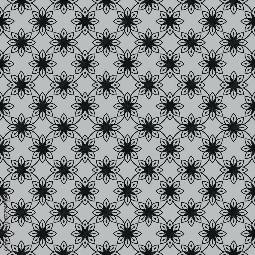 Fototapeta premium Geometric Floral Seamless Pattern