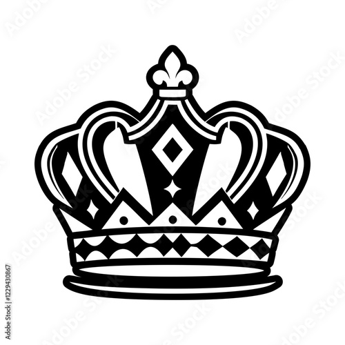 A solid style icon of royal crown symbol