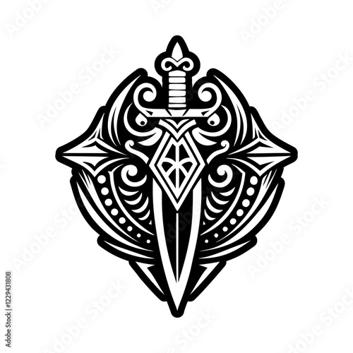 A glyph style icon of ritual dagger symbol