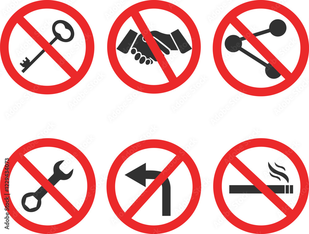 no smoking sign Ban Stop sign Icons Handshake Icon Arrow Icon Key icon Warning icons Symbols Set of icons vector illustration icons sign symbol no smoking sign Ban Stop sign Icons Handshake Icon Arrow Icon Key icon Warning icons Symbols Set of icons vector illustration icons sign symbol