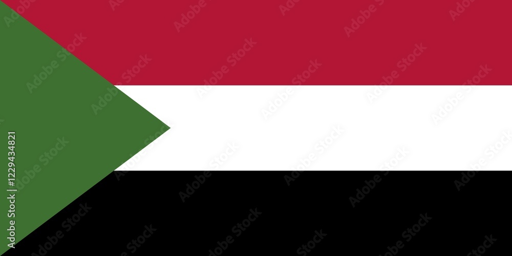 Fototapeta premium Flag of Sudan, Vector illustration