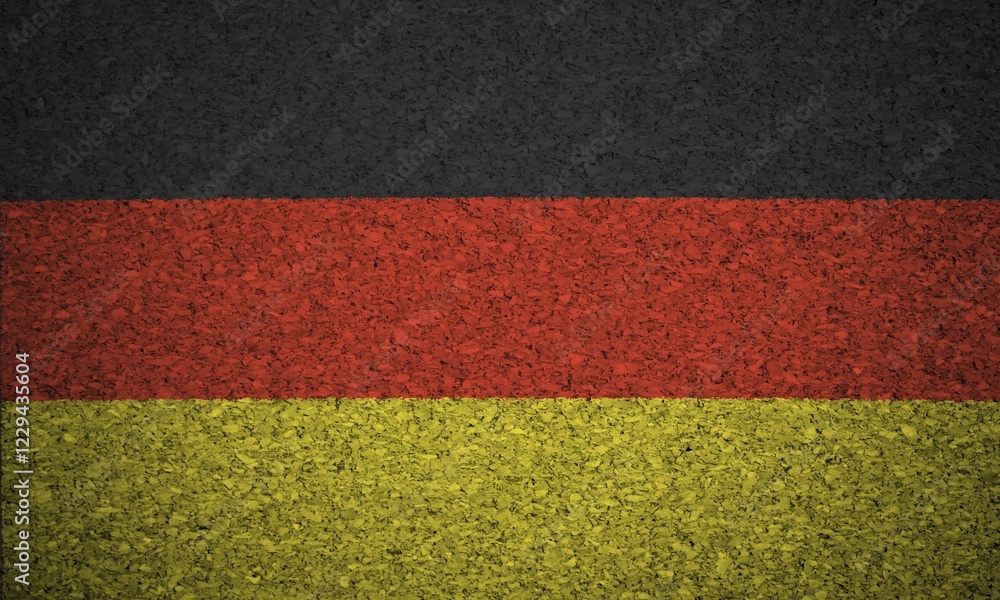The German flag painted on a cork board The German flag painted on a cork board