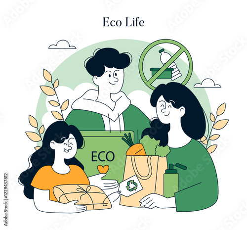 Eco Life. Flat Vector Illustration