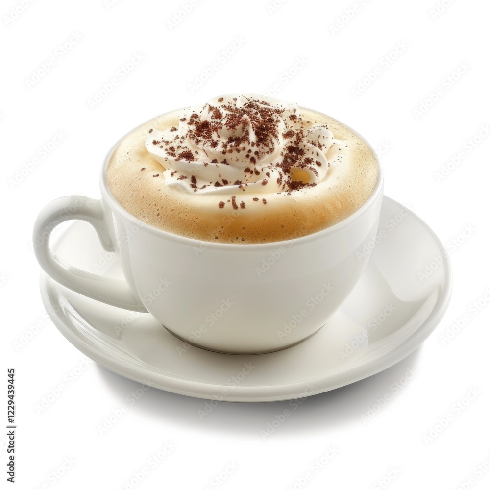A cup of coffee latte in white background A cup of coffee latte in white background
