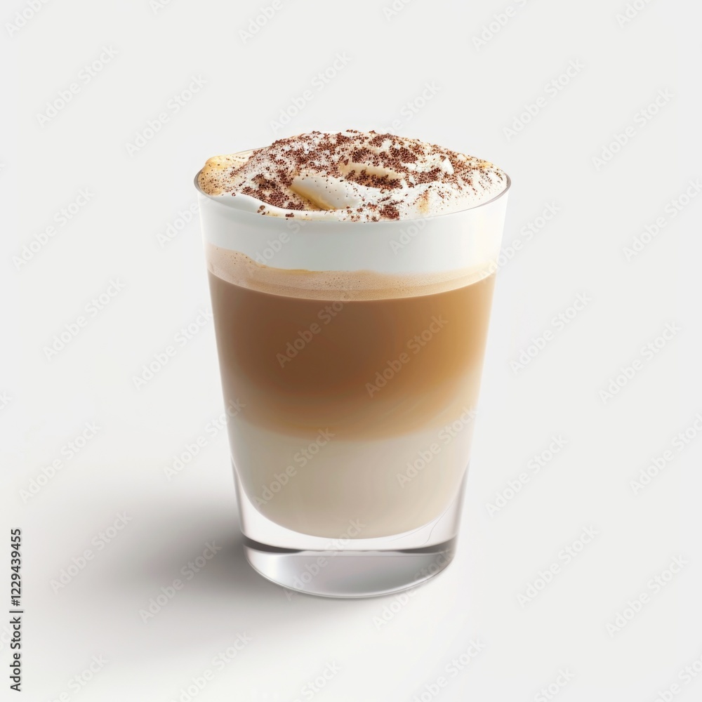 A cup of coffee latte in white background A cup of coffee latte in white background