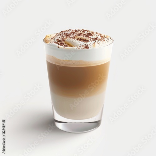 Cappuccino with cocoa swirls and saucer spoon