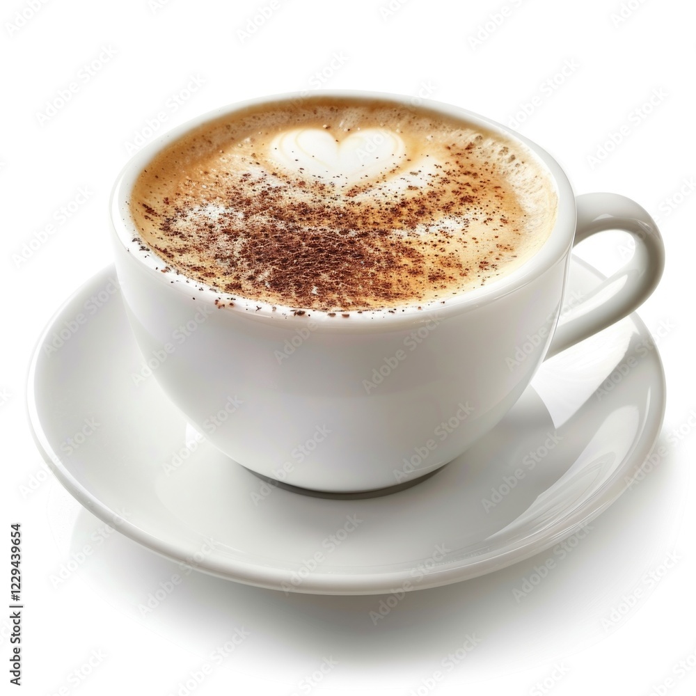 A cup of coffee latte in white background A cup of coffee latte in white background