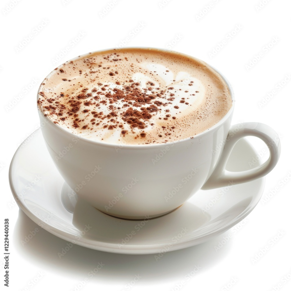 Obraz premium A cup of coffee latte in white background