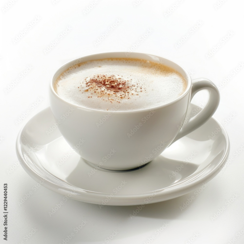 A cup of coffee latte in white background A cup of coffee latte in white background