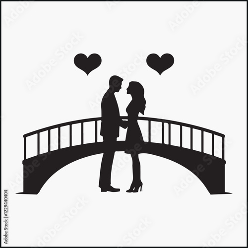 Couple standing in front of bridge