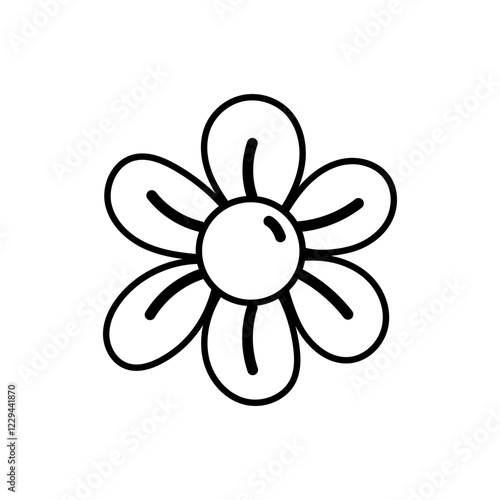 Eco friendly flower outline drawing for nature and sustainability design