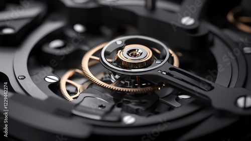Wallpaper Mural Close-up view of intricate watch movement showcasing gears and mechanisms, highlighting craftsmanship and precision Torontodigital.ca