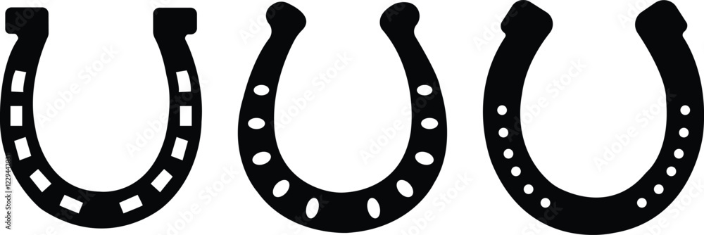 Horseshoe icon set.Good luck symbol. Isolated vector illustration on a white background.Horseshoe, typography, ribbon and good luck fortune sign. Design elements, drawing, vintage hipster . Horseshoe icon set.Good luck symbol. Isolated vector illustration on a white background.Horseshoe, typography, ribbon and good luck fortune sign. Design elements, drawing, vintage hipster .