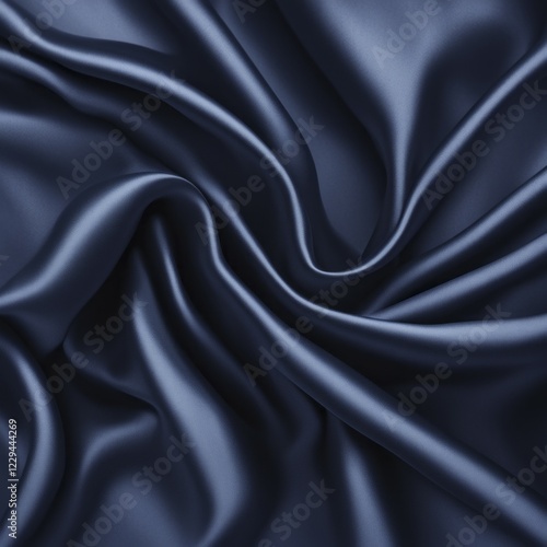 Wallpaper Mural Glossy, smooth blue satin fabric with gentle wrinkles and fine texture, AI generated Torontodigital.ca