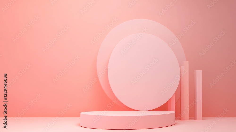 Minimalist pink geometric shapes with copy space Minimalist pink geometric shapes with copy space
