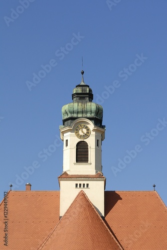 Donaueschingen - churchtower from the Christuskirche - Baden Wuerttemberg, Germany, Europe., Europe photo