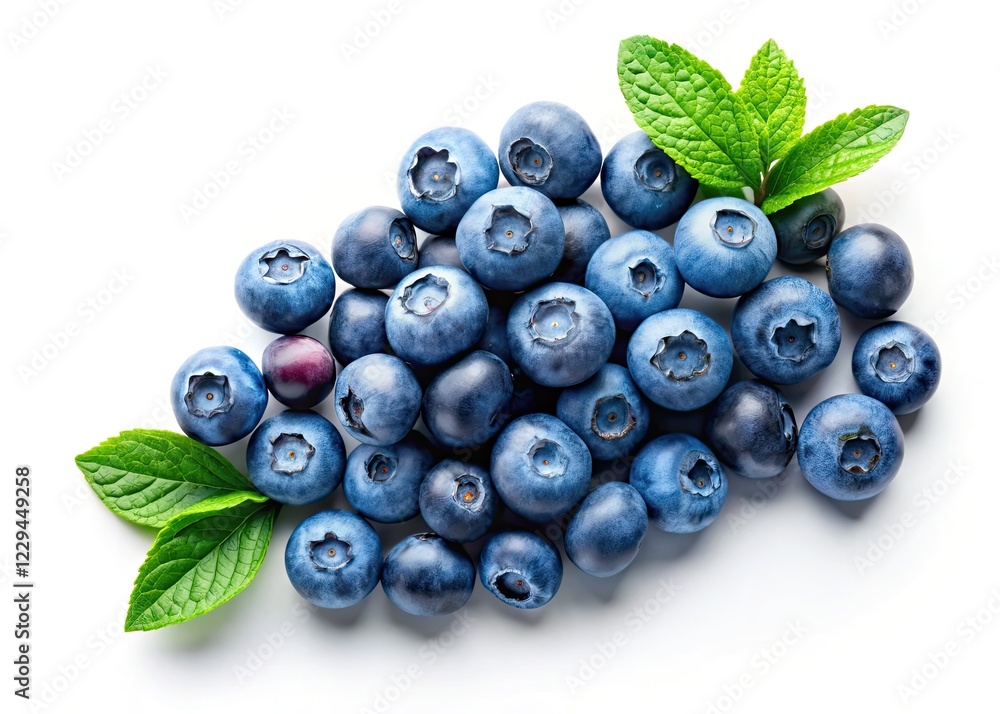 Minimalist Blueberry Banner, Fresh Berries, White Background, Food Photography Minimalist Blueberry Banner, Fresh Berries, White Background, Food Photography