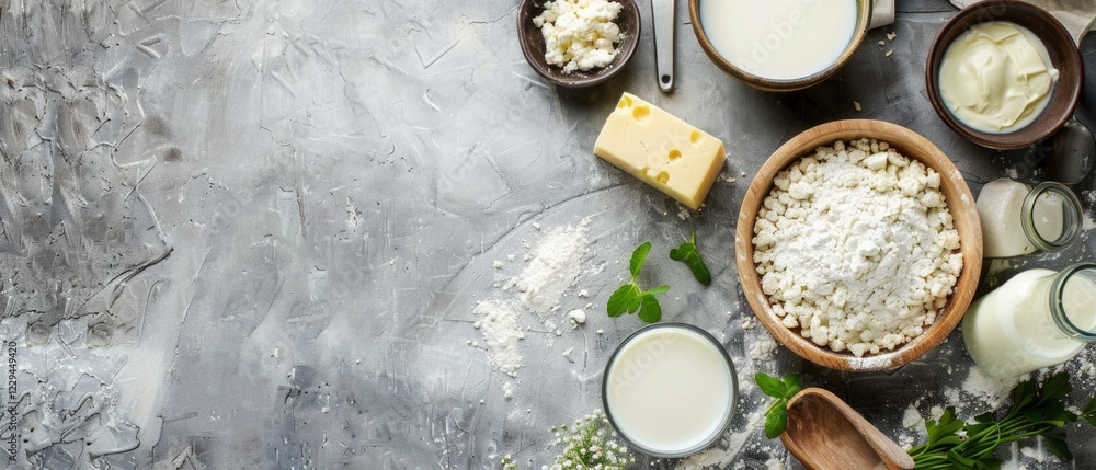A photo with dairy products would be suitable for nutrition, recipe and healthy lifestyle blogs. A photo with dairy products would be suitable for nutrition, recipe and healthy lifestyle blogs.