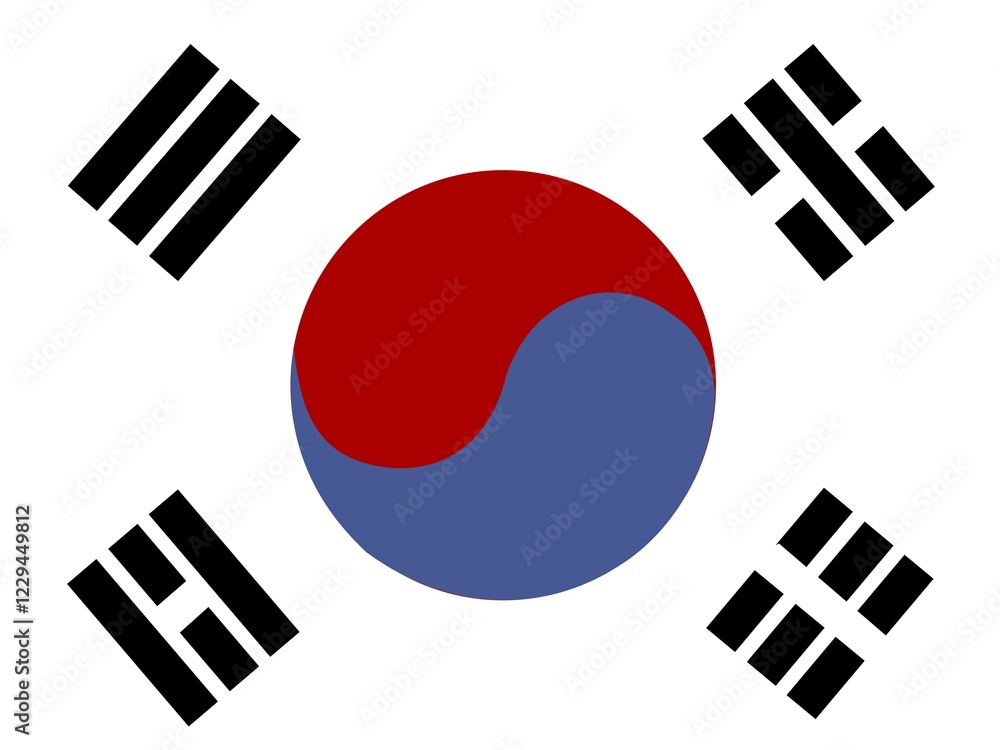 Official national flag of the Republic of Korea, South Korea, Asia