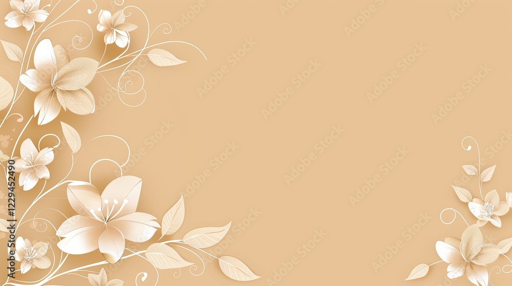 Naklejka premium background with minimal floral pattern