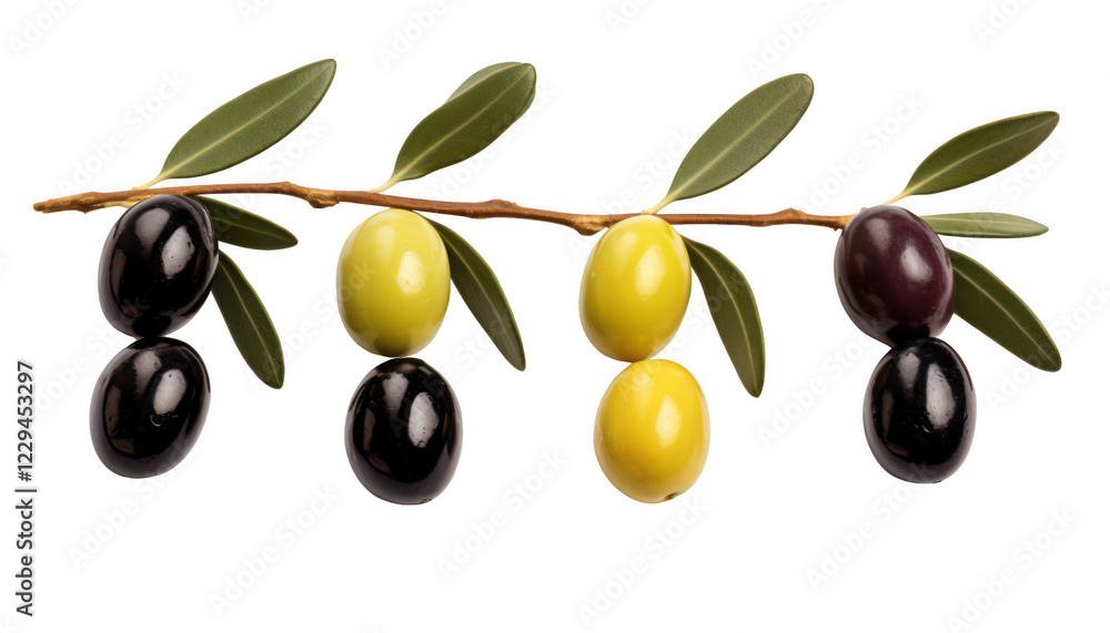 Set of olive branches isolated on transparent background Set of olive branches isolated on transparent background