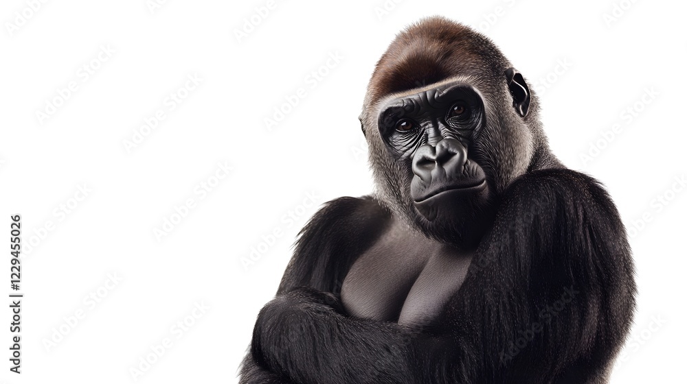 Fototapeta premium Gorilla isolated over white background