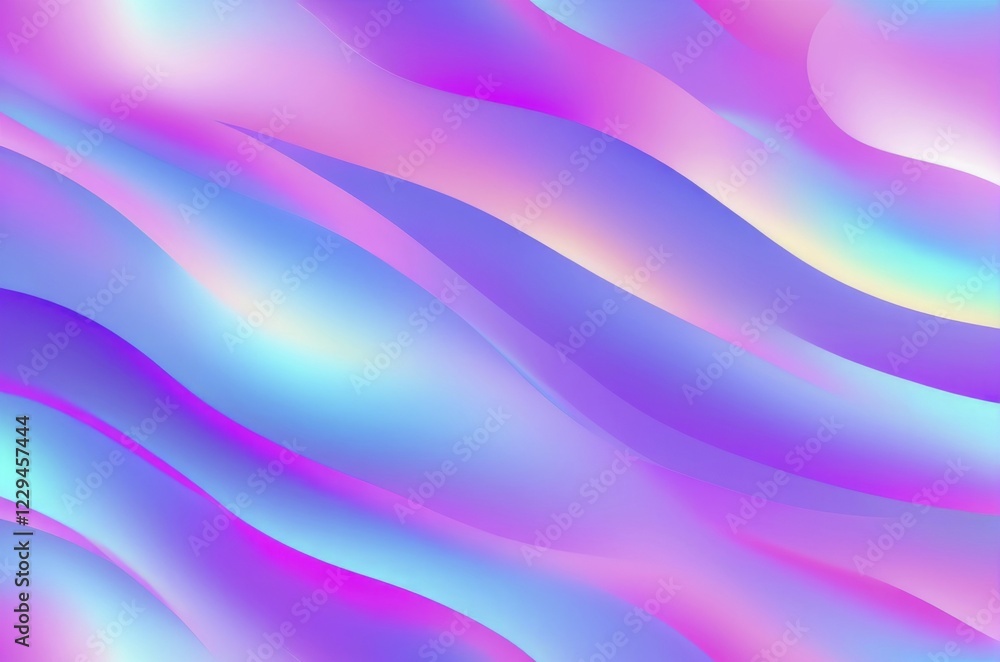 Fototapeta premium Abstract image with wavy shapes and pastel colors of pink, blue, and purple in a gradient, AI generated
