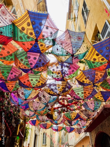 sky full of umbrellas