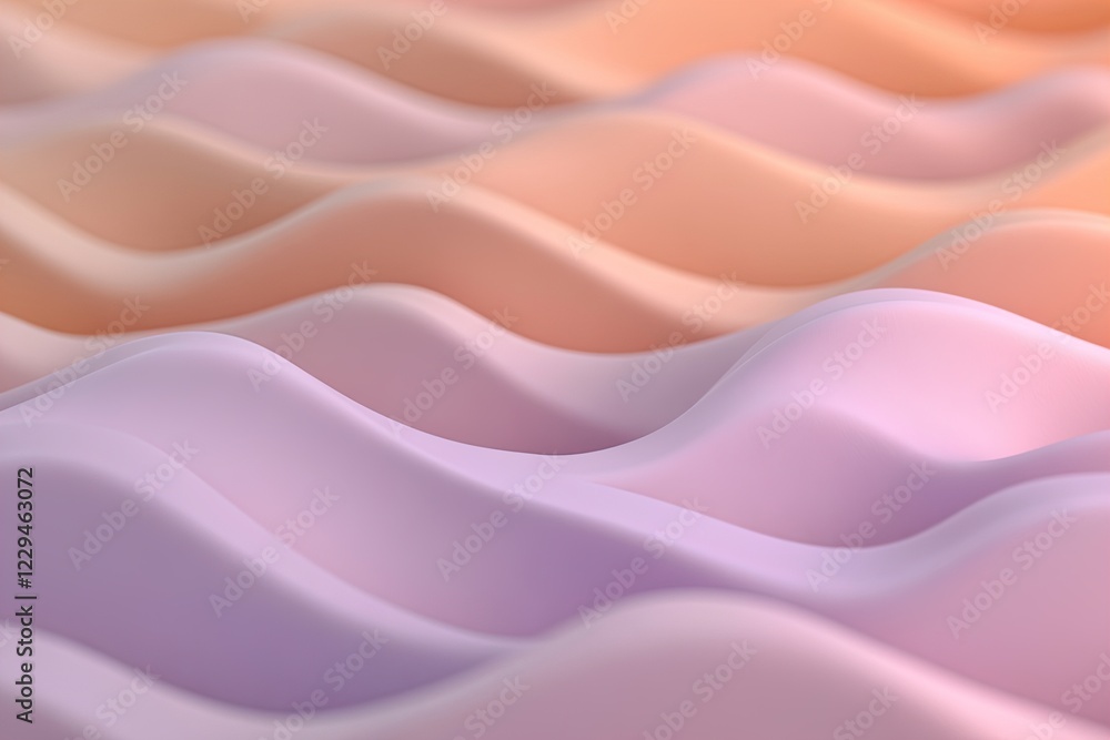 Fototapeta premium Wave-like patterns flow across a textured surface in pastel colors creating a soothing visual effect