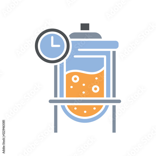 Biotechnology fermentation black line icon.