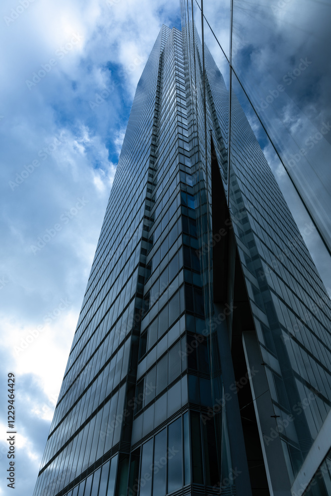 Skyscrapers architectural glass from a low angle view Skyscrapers architectural glass from a low angle view