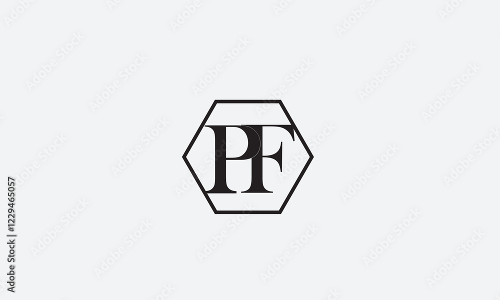 PF, FP , F , P , Abstract Letters Logo Monogram PF, FP , F , P , Abstract Letters Logo Monogram