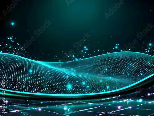 Abstract Turquoise Digital ...