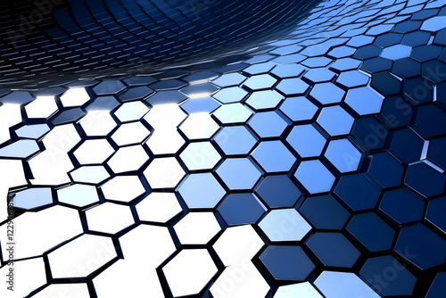 3D Abstract Blue and White ...