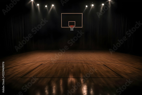 Empty Basketball Court Illu...