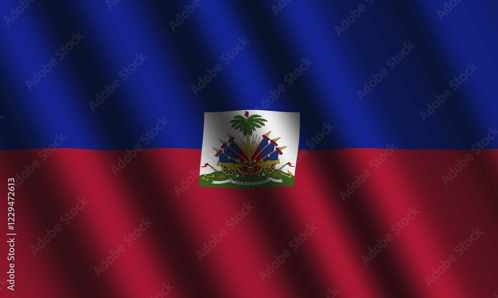 The Haiti flag flying in the wind The Haiti flag flying in the wind