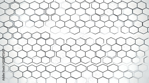 White Hexagonal Grid Patter...
