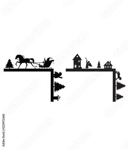 Christmas door corner laser cut design