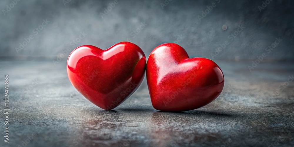 Red Hearts on Gray Background - Conceptual Photography AI Art Red Hearts on Gray Background - Conceptual Photography AI Art